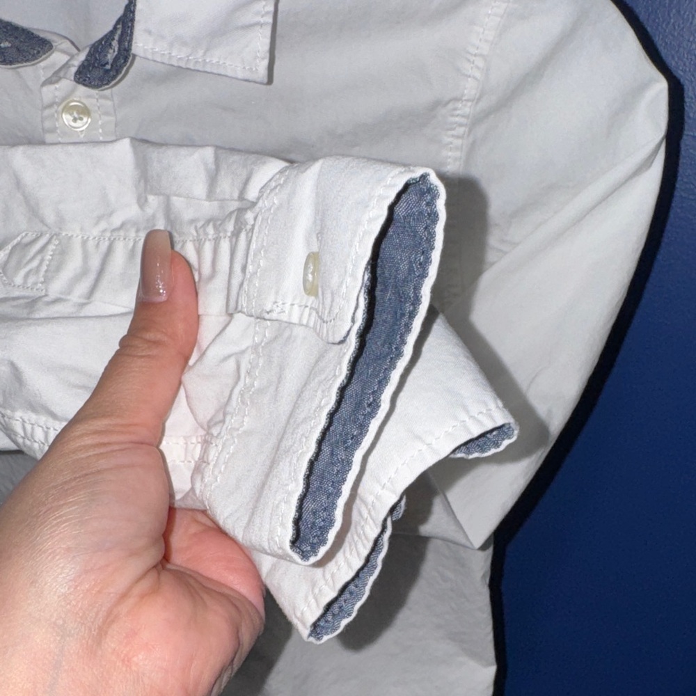 H & M- Classic White Long-Sleeve Button-Down Shirt Size 10 - Picture 12 of 16